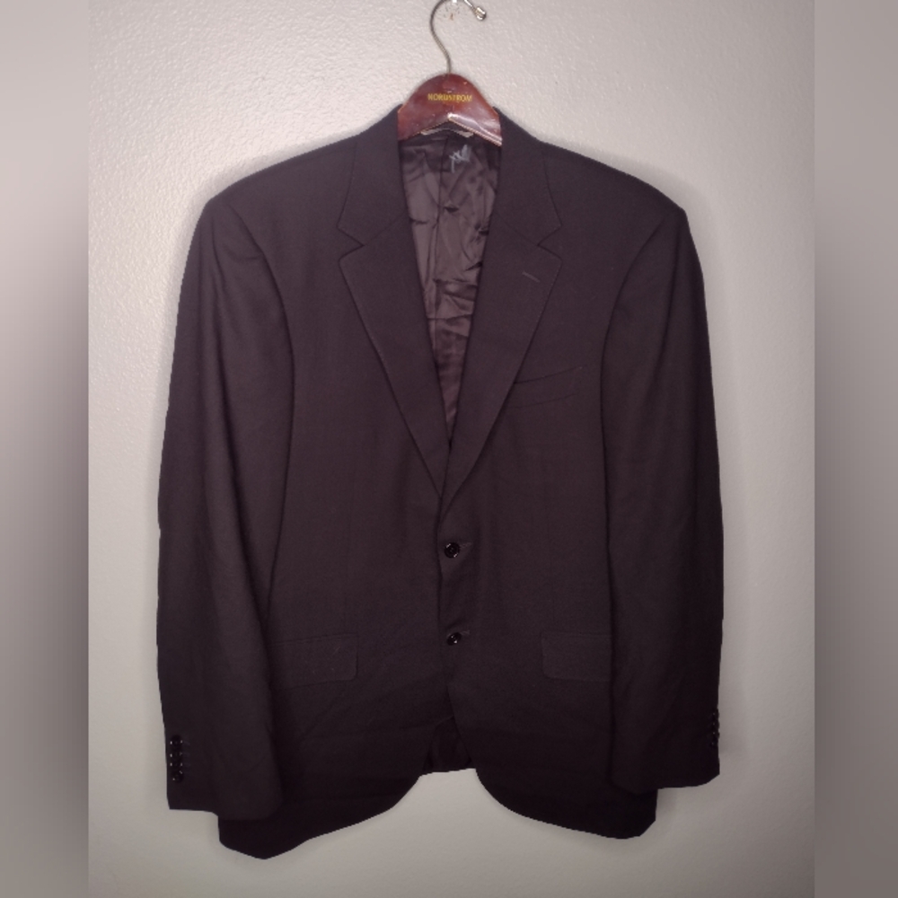 Canali Mens  Wool Sports Coat Suit Blazer  Black Italy Work B3